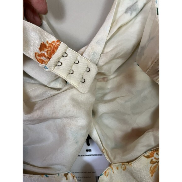 Solid & Striped Linen Summer Floral midi Dress, deep v, Keyhole, Backless, SZ‎ S - Picture 9 of 11